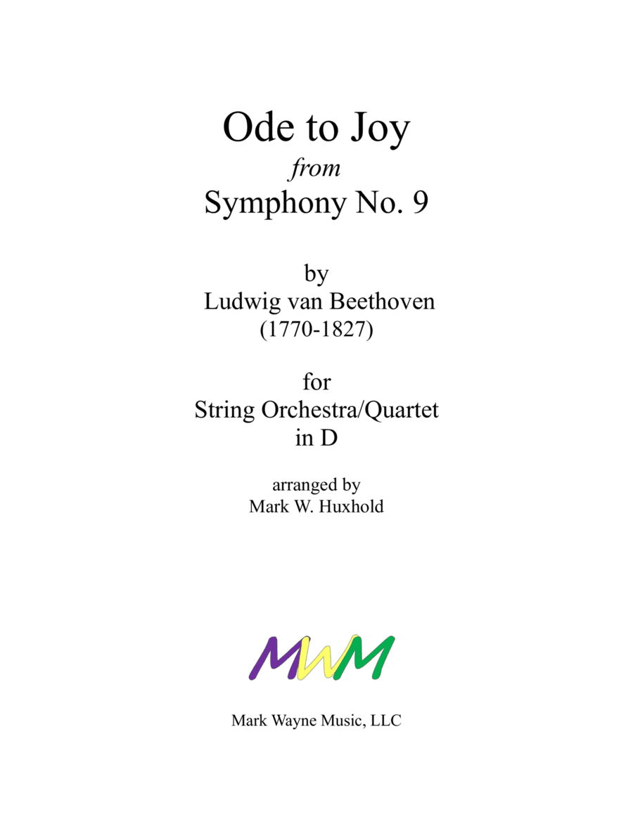 Ode to Joy from Symphony No. 9 (arr. Mark W. Huxhold)