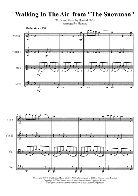 Walking In The Air (arr. Marmpy)