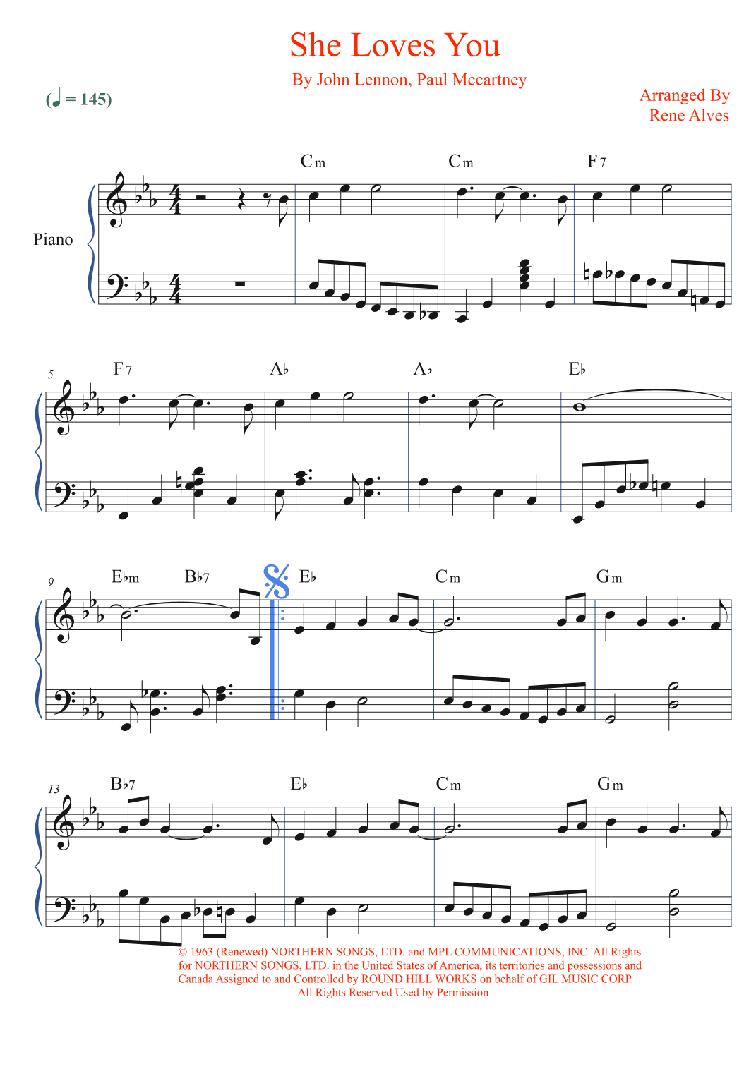 She Loves You (arr. Rene Alves)