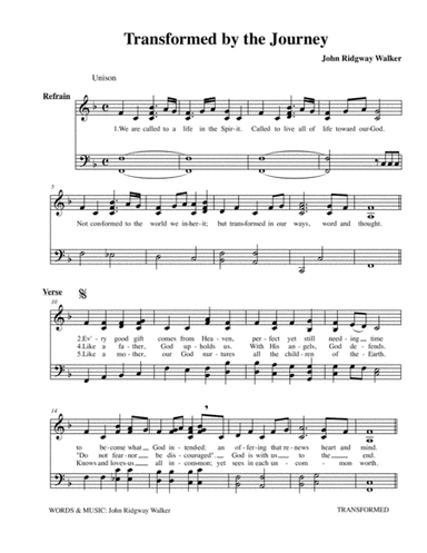 Transformed by the Journey (unison hymn with organ version)