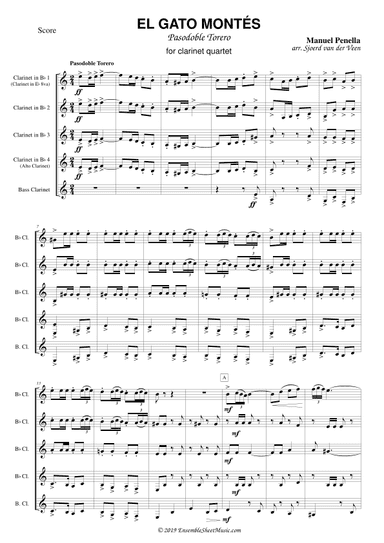 El Gato Montés for clarinet quintet or ensemble (arr. Sjoerd van der Veen)