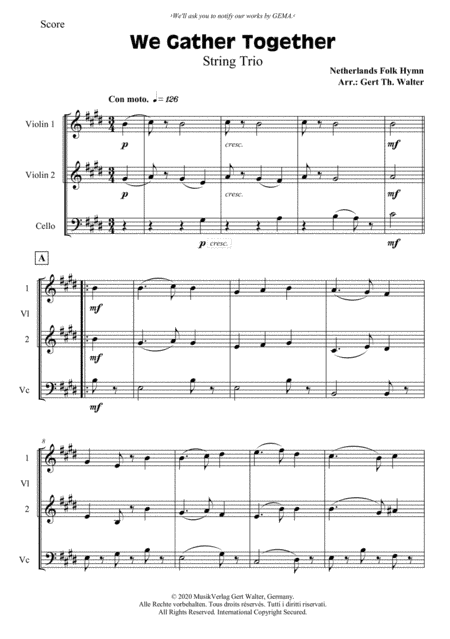 We Gather Together (arr. Gert Th. Walter)