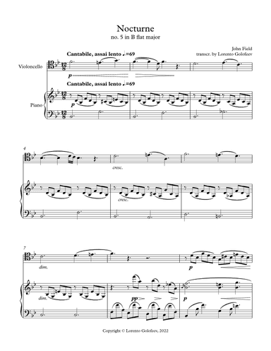 Nocturne no. 5 in B flat major (arr. Lorento Golofeev)