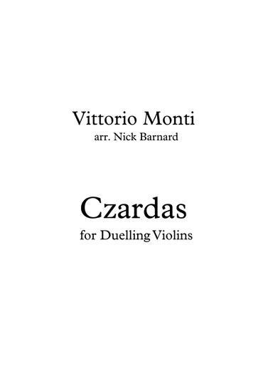 Monti - Czardas for Duelling Violins (arr. Nick Barnard)