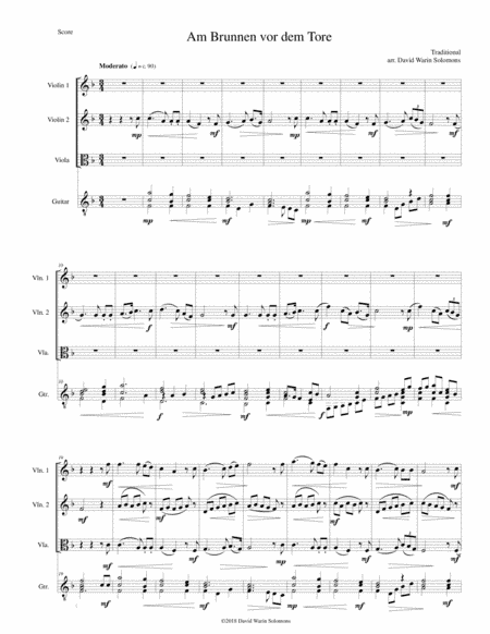 Am Brunnen vor dem Tore (At the fountain before the gate there stands a lime tree) for 2 violins, vi (arr. David Warin Solomons)