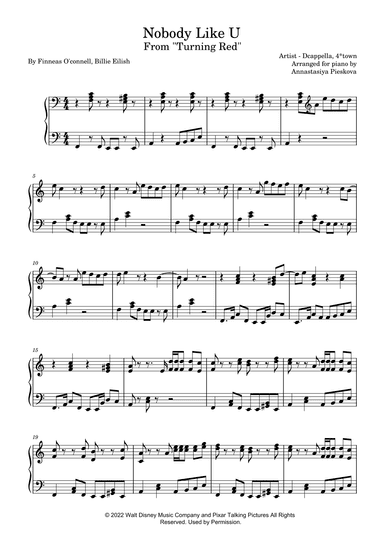 Nobody Like U (arr. Annastasiya Pieskova)