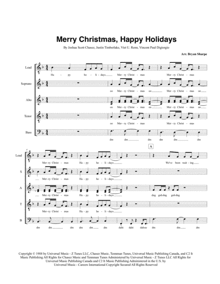 Merry Christmas, Happy Holidays (arr. Bsharpe Music)