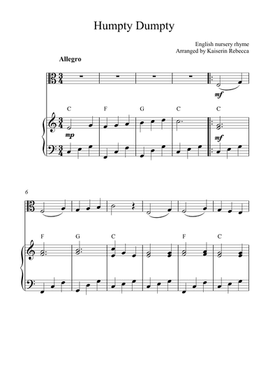 Humpty Dumpty (arr. Kaiserin Rebecca)