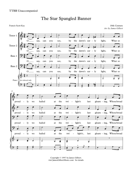 The Star-Spangled Banner (US National Anthem) (arr. James Gilbert)