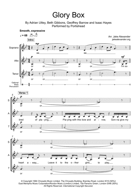 Glory Box (arr. Jake Alexander)
