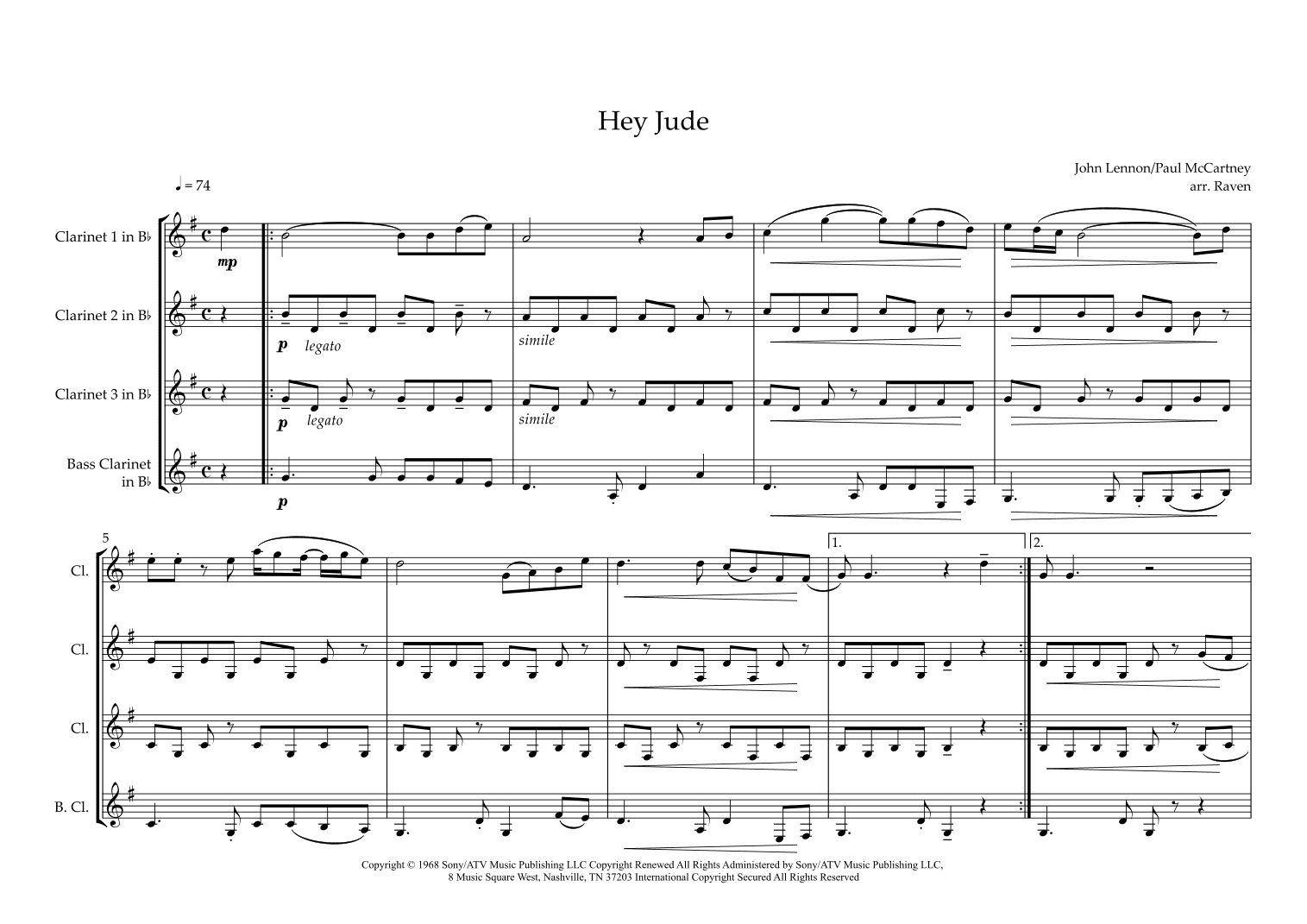 Hey Jude (arr. Carl Raven)