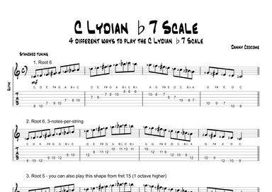 C Lydian b7 Scale (4 Ways to Play)