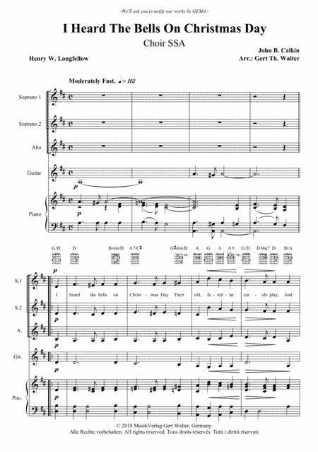 I Heard The Bells On Christmas Day (arr. Gert Th. Walter)