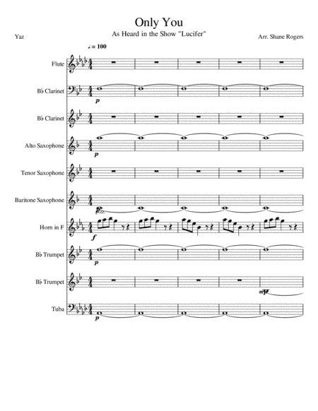 Only You (Complete Score & Parts) (arr. Shane Rogers)