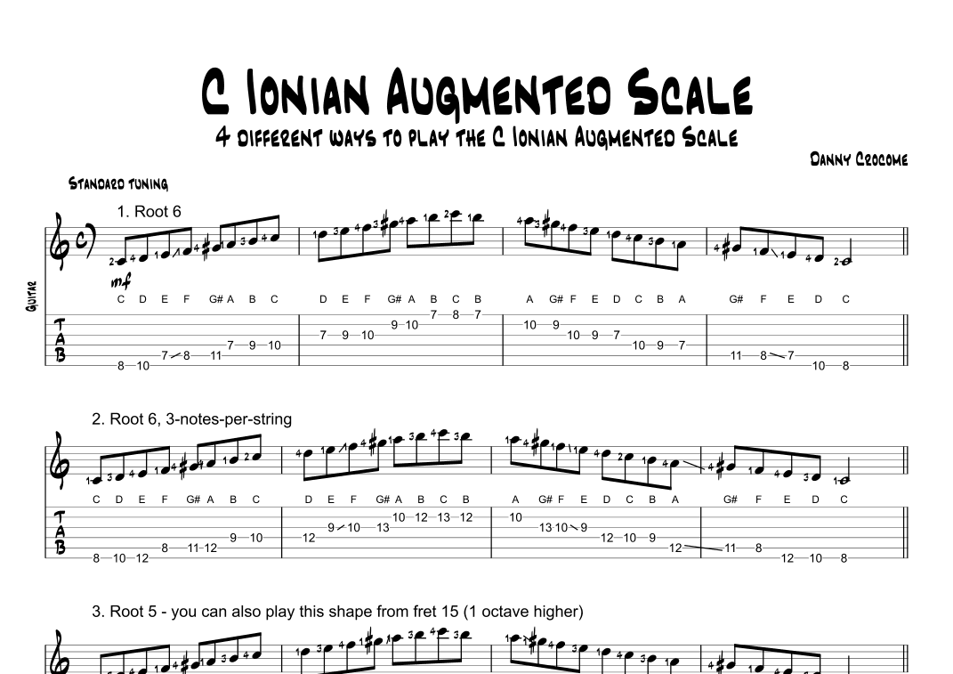 C Ionian Augmented Scale (4 Ways to Play)