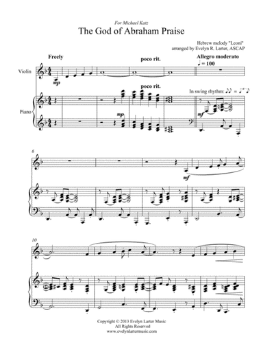 The God Of Abraham Praise (arr. Evelyn Larter Music)