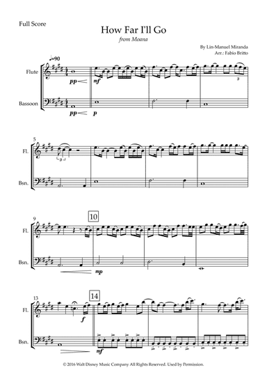 How Far I'll Go (arr. Fabio Britto)