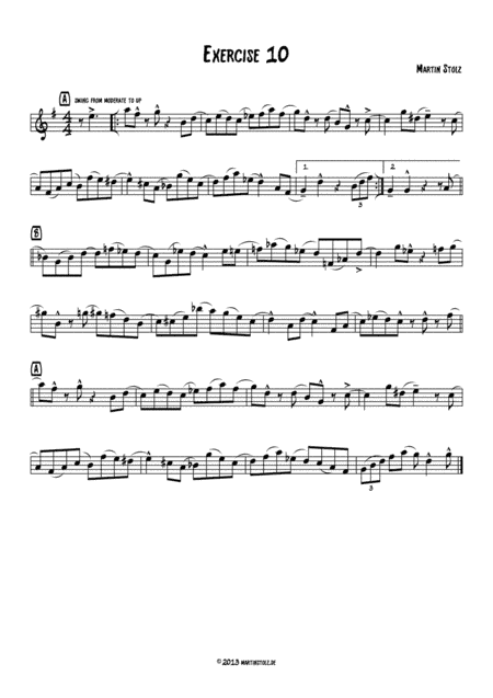Jazz Exercise 10 Alto Saxophone