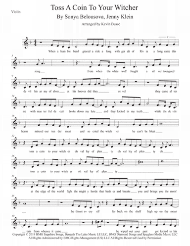 Toss A Coin To Your Witcher (arr. Kevin Busse)