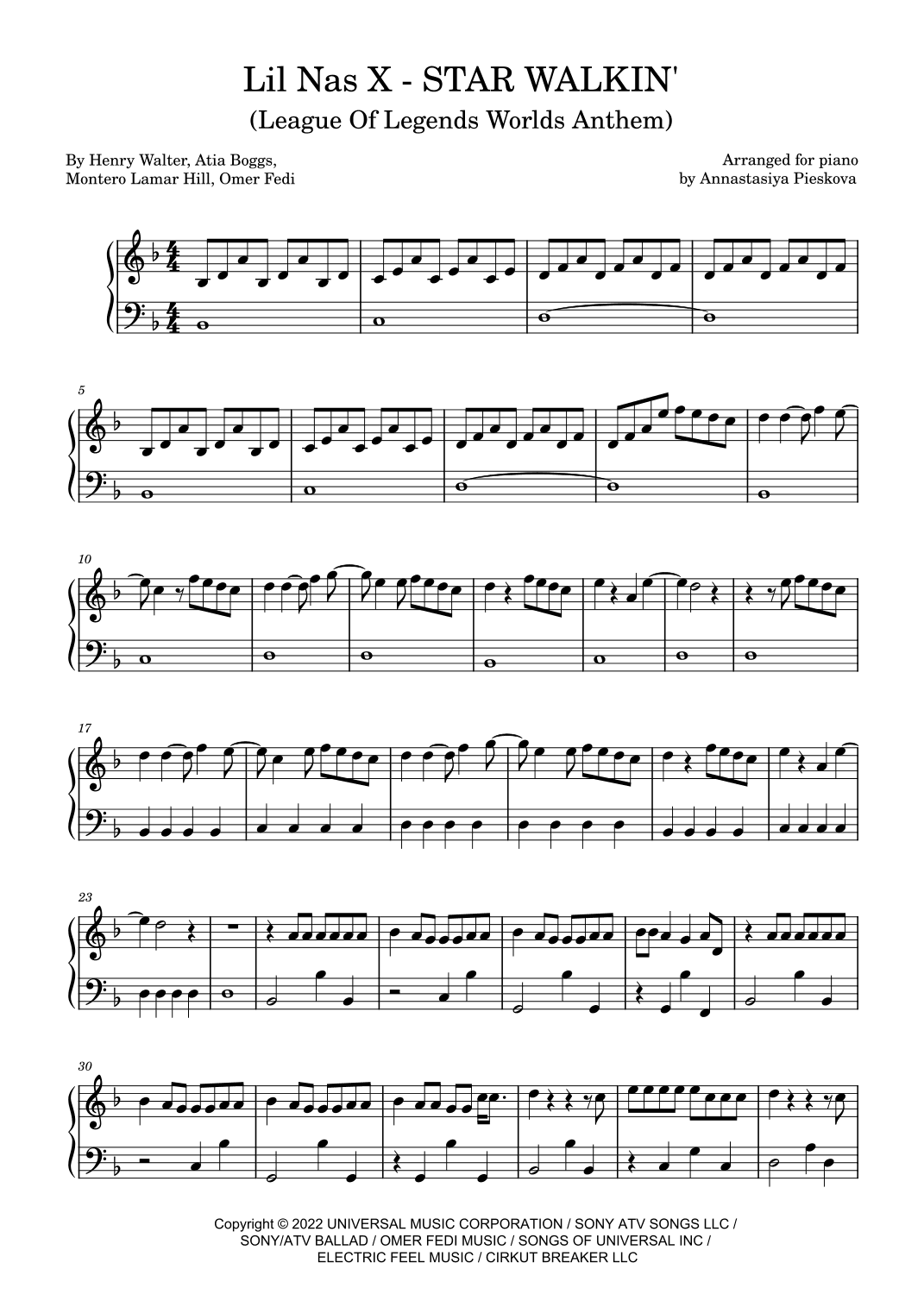 Star Walkin' (league Of Legends Worlds Anthem) (arr. Annastasiya Pieskova)