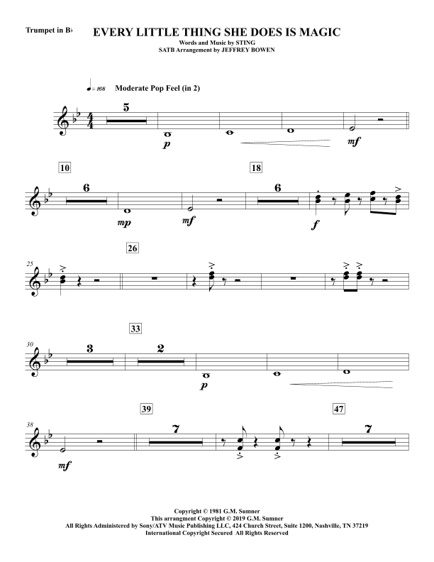 Every Little Thing She Does Is Magic (arr. Jeffrey Bowen)