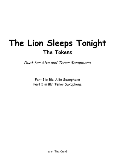 The Lion Sleeps Tonight (arr. Tim Curd)