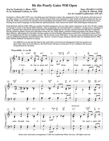 He the Pearly Gates Will Open (arr. Lyndell Leatherman)