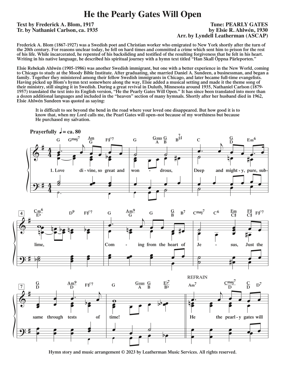 He the Pearly Gates Will Open (arr. Lyndell Leatherman)