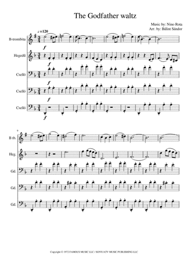 The Godfather Waltz (arr. Bálint Sándor)
