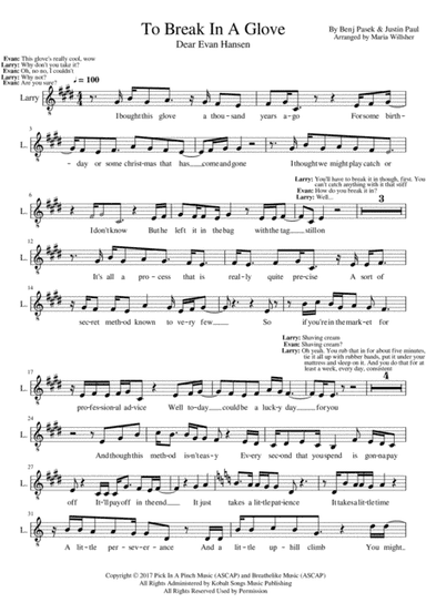 To Break In A Glove (arr. Maria Willsher)