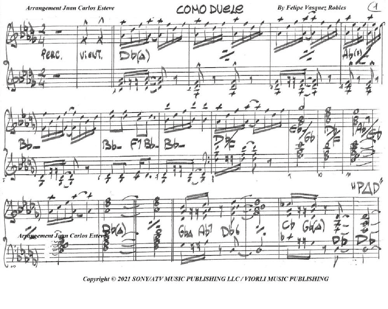 Como Duele (arr. juan carlos esteve / Gran Coda)