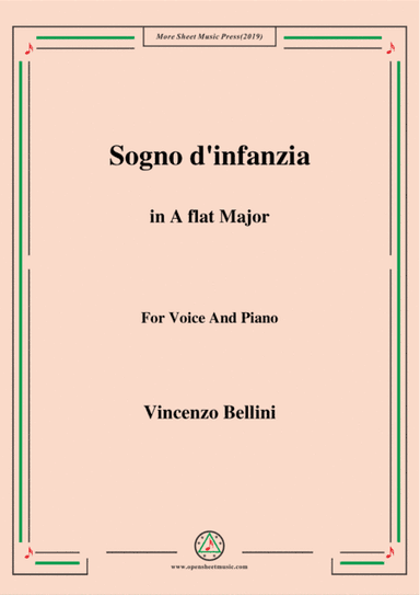 Bellini-Sogno d'infanzia in A flat Major,for Voice and Piano (arr. MSM)