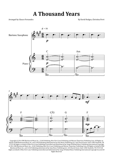 A Thousand Years (arr. Glauco Fernandes)