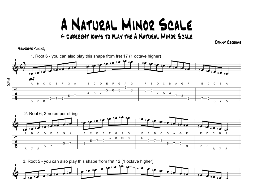 A Natural Minor Scale (4 Ways to Play)