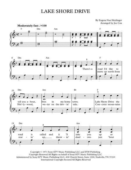 Lake Shore Drive (arr. Joe Cox)