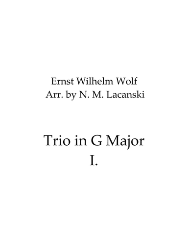Trio in G Major I. Allegro (arr. Nick Lacanski)