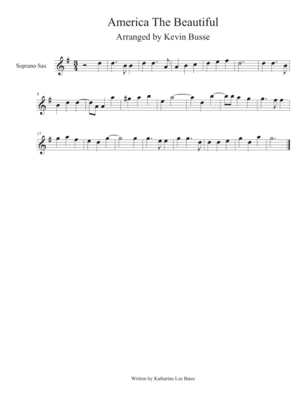 America The Beautiful - Soprano Sax (arr. Kevin Busse)