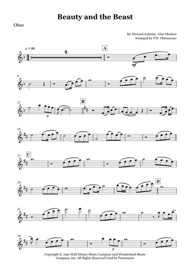 Beauty And The Beast (arr. P.H. Damasceno)