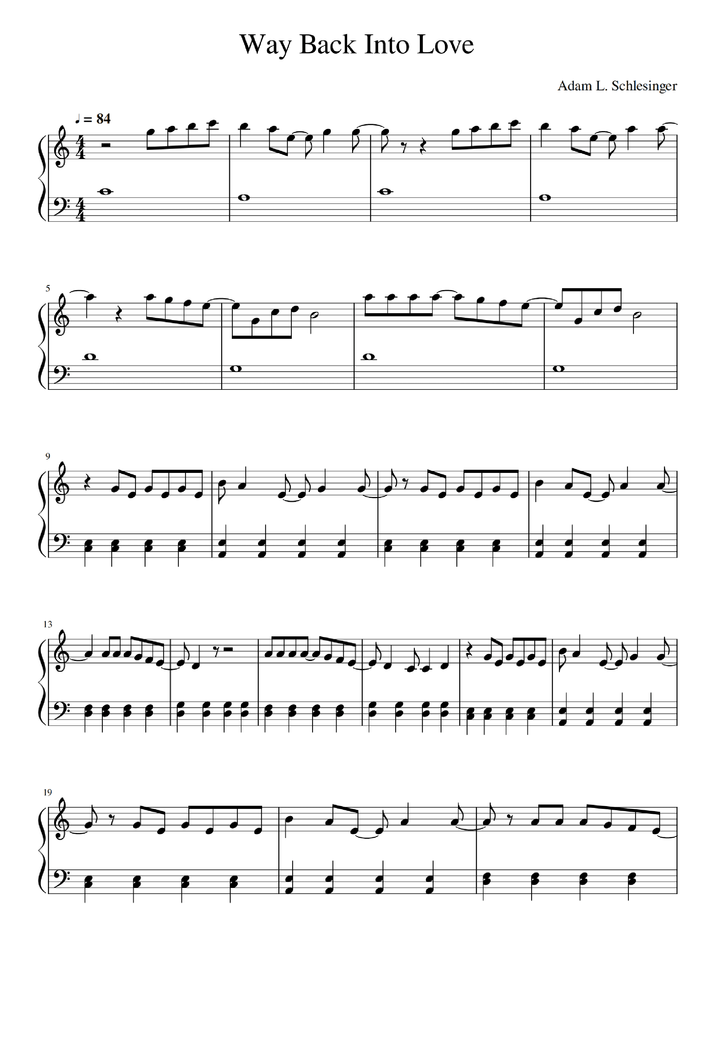 Way Back Into Love (arr. Adam Schlesinger)