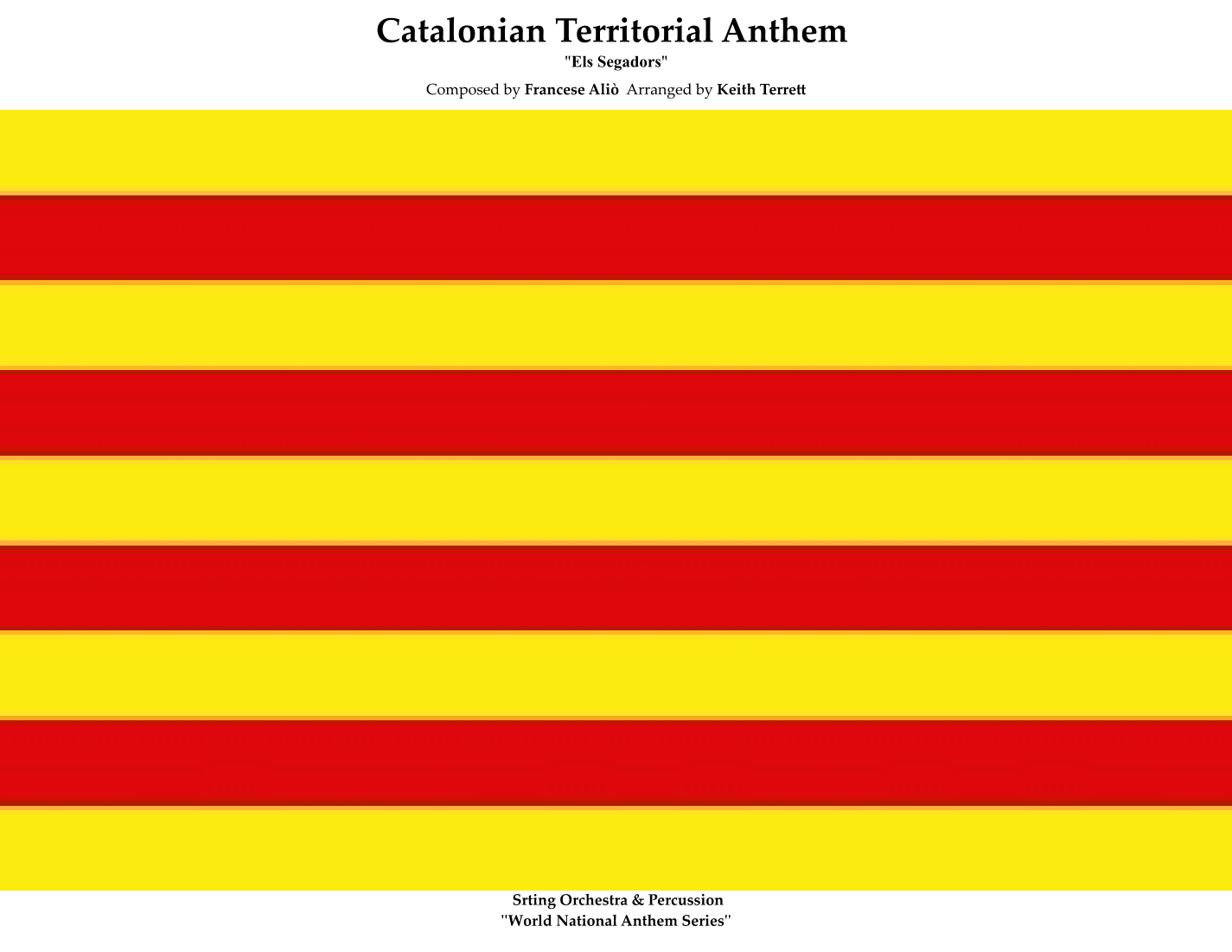 Catalonian Territorial Anthem for String Orchestra (MFAO World National Anthem Serties) (arr. Keith Terrett)