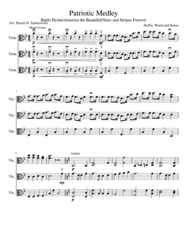 Patriotic Medley (For Viola Trio) (arr. Karen D. Janiszewski)