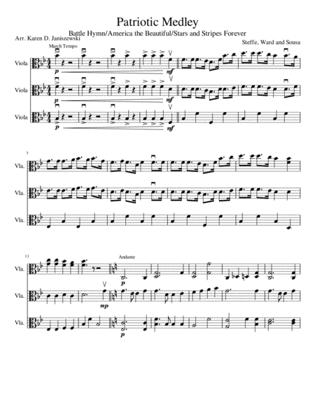 Patriotic Medley (For Viola Trio) (arr. Karen D. Janiszewski)