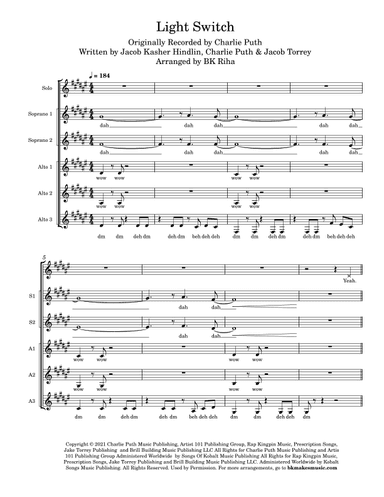 Light Switch (arr. BK Riha / Brandy Kay Riha)