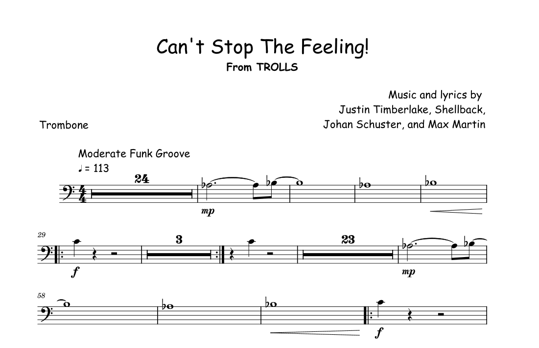 Can't Stop The Feeling! (arr. David Lartey)