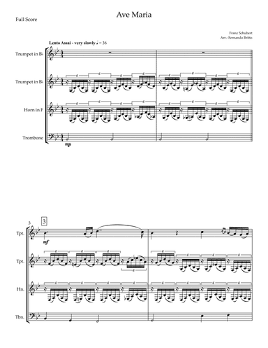 Ave Maria (Franz Schubert) for Brass Quartet (arr. Fernando Britto)