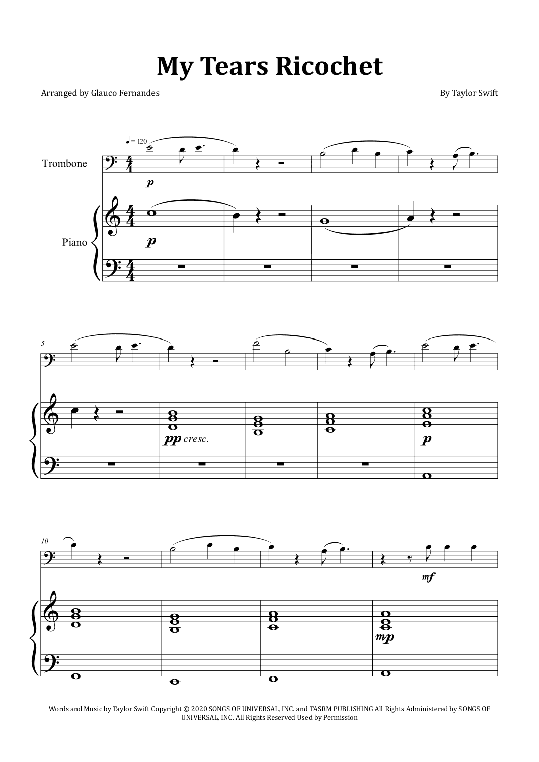 My Tears Ricochet (arr. Glauco Fernandes)