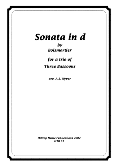 Sonata in d arr. three bassoons (arr. A. L. Wyver)
