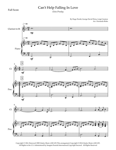 Can't Help Falling In Love (arr. Fernando Britto)