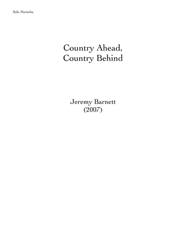 Country Ahead, Country Behind