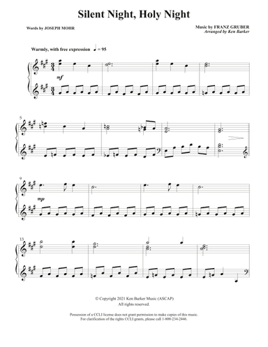 Silent Night, Holy Night (arr. Ken Barker)